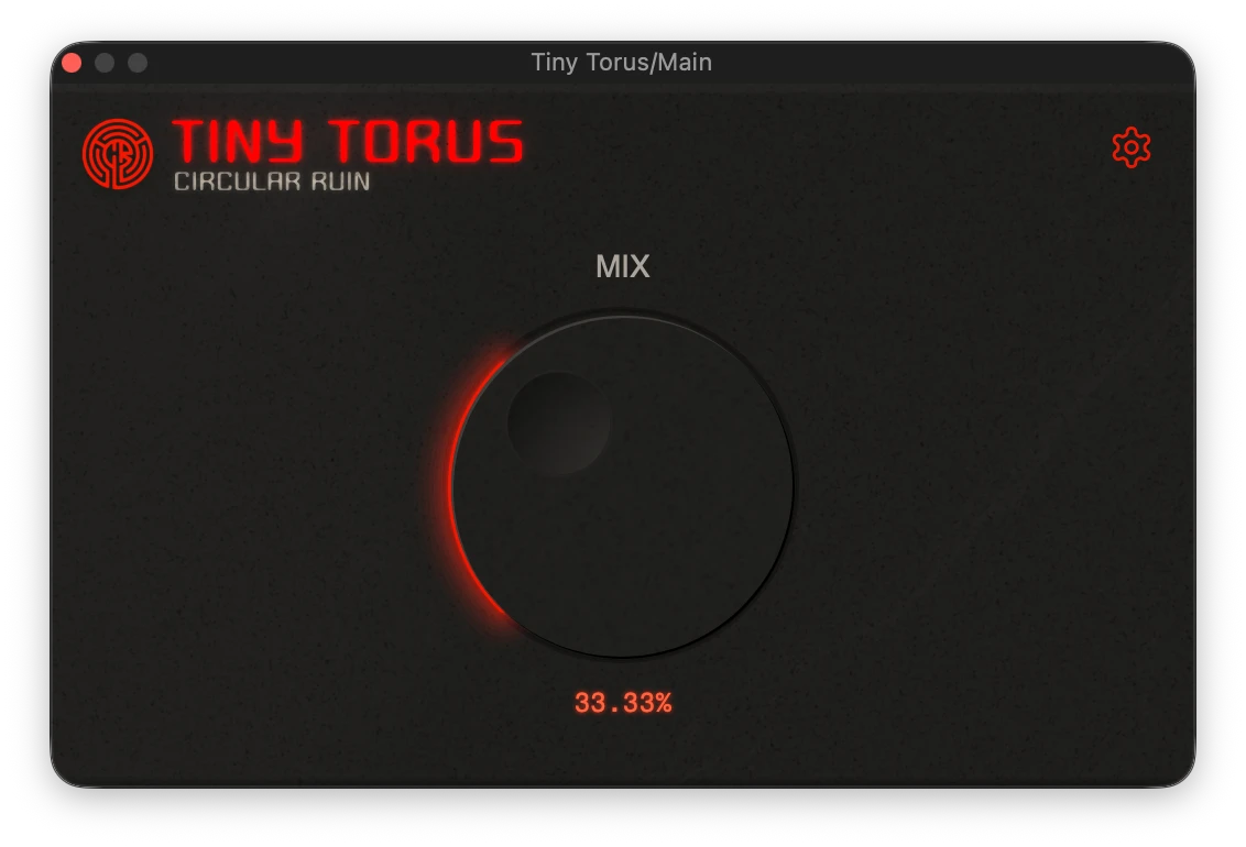 Tiny Torus plugin window with a single Mix knob